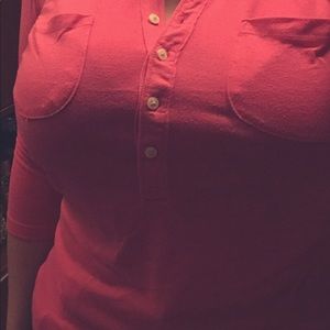 Pink half button down dress shirt/blouse